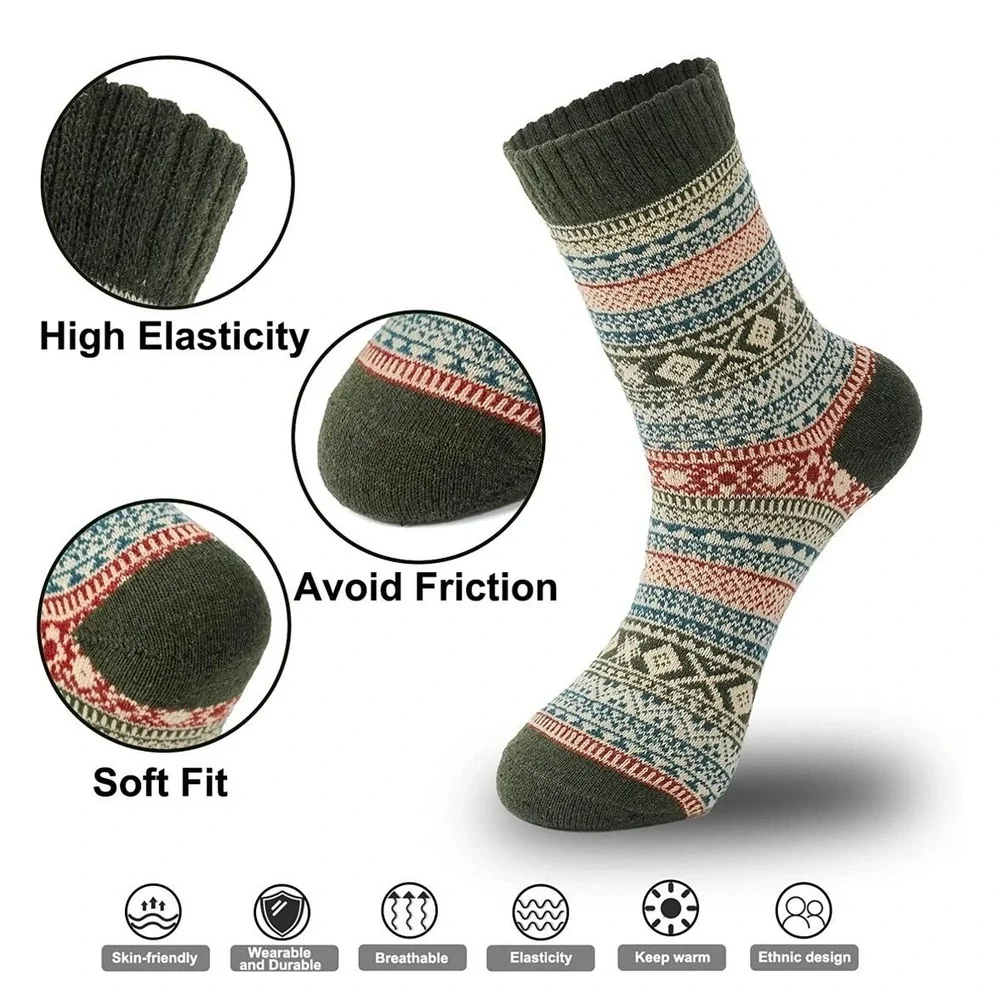 Paquete De 6 Pares De Calcetines unisex De Lana Merino Para Invierno Talla Única
